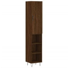 Vidaxl Skříň highboard hnědý dub 34,5 x 34 x 180 cm kompozitní dřevo