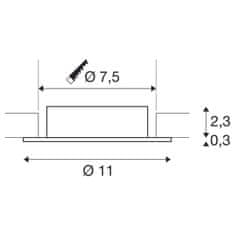 SLV BIG WHITE (SLV) NEW TRIA 75 XL kroužek pro vestavbu do stropu, D: 11 H: 2,6 cm, IP 20, hliník 1007632