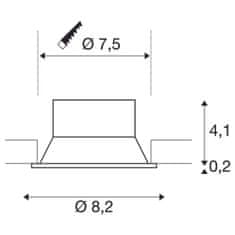 SLV BIG WHITE (SLV) NEW TRIA 75 kroužek pro vestavbu do stropu, prohloubený, D: 8,2 H: 4,3 cm, IP 20, bílá 1007489