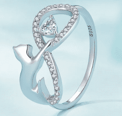 Klenoty Amber Stříbrný prsten Nekonečná kočičí láska Velikost: 51