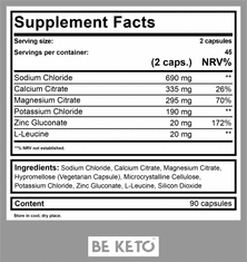 BeKETO Elektrolyty bez cukru 90kps