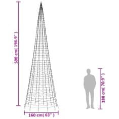 Vidaxl Vánoční stromek na stožár 1 534 modrých LED 500 cm