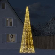 Greatstore Vánoční stromek na stožár 1 534 teplých bílých LED diod 500 cm