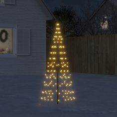 Vidaxl Vánoční stromek na stožár 200 teplých bílých LED diod 180 cm