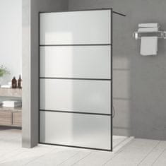 Vidaxl Sprchová zástěna walk-in černá 115 x 195 cm mléčné ESG sklo