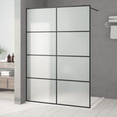 Vidaxl Sprchová zástěna walk-in černá 140 x 195 cm mléčné ESG sklo