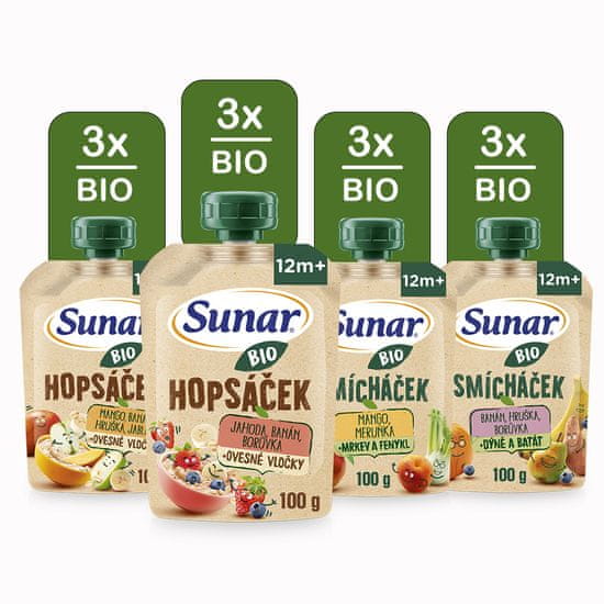 Sunar BIO kapsička mix příchutí Smícháček Hopsáček 12x100 g