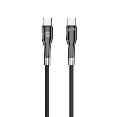 Forever Datový kabel s LCD USB-C na USB-C 1m 100W DATUSBC100WFOBK, černý