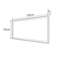 SAPHO SORT zrcadlo s LED osvětlením 100x70cm, černá mat ST100 - Sapho