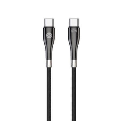 Forever Datový kabel s LCD USB-C na USB-C 1m 100W DATUSBC100WFOBK, černý