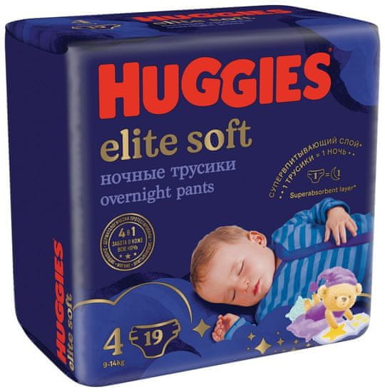 Huggies Elite Soft Pants OVN Kalhotky plenkové jednorázové vel. 4, 19 ks