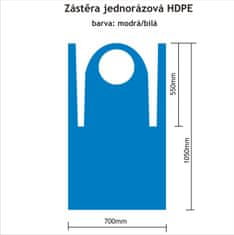 Max Jednorázová HDPE zástěra 1207M - 100ks modrá