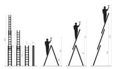 Max Žebřík DW3-7B 3x7 hliníkový, 3-dílný, výsuvný