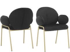 Danish Style Jidelní židle Iwama Dining (SET 2 ks), samet, černá