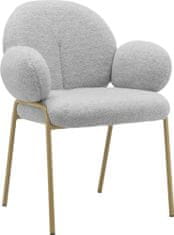 Danish Style Jidelní židle Iwama Dining (SET 2 ks), textil, šedá