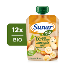 Sunar BIO ovocná kapsička jablko, banán, mrkev 12 x 100 g