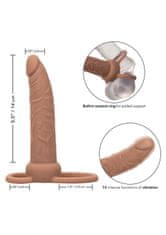 California Ex Novel CalExotics Rechargeable Dual Penetrator Brown skin tone / přídavný penis