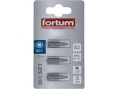 Fortum Hrot čtverec sada 3ks, SQ 1x25mm, S2