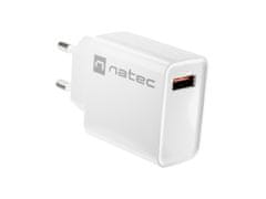 Natec Universální nabíječka RIBERA 18W 1X USB-A, bílá