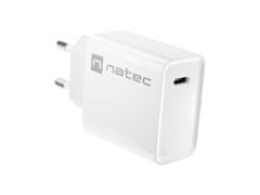 Natec Universální nabíječka RIBERA 20W 1X USB-C, bílá