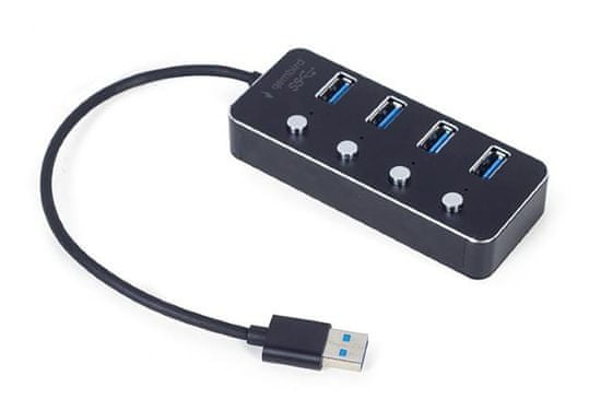 Gembird USB hub 4-port USB 3.1 (Gen 1) hub s vypínači