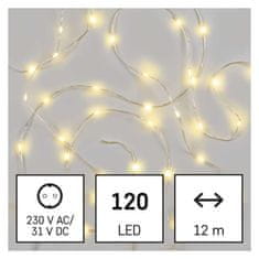 Emos EMOS LED vánoční drop řetěz, 12 m, venkovní i vnitřní, teplá bílá, časovač D3AW15