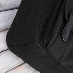PAOLO PERUZZI Pánský černý pracovní batoh na notebook z bavlněného plátna 