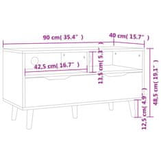 Vidaxl TV skříňka bílá vysoký lesk 90 x 40 x 48,5 cm kompozitní dřevo