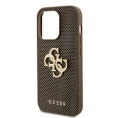 Guess hard obal na iPhone 15 PRO 6.1" Taupe 4G Glitter Metal Logo