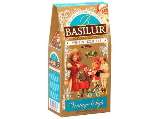 sarcia.eu BASILUR Winter Holidays -Černý sypaný čaj s třešněmi, pomerančovou kůrou a květy, vánoční čaj 85 g