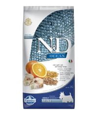 Farmina Granule pro psy N&D dog OCEAN (AG) adult mini, codfish, spelt, oves & orange 7 kg