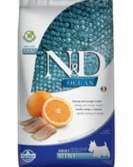 Farmina Granule pro psy N&D dog OCEAN (GF) adult mini, sleď a pomeranč 2,5 kg