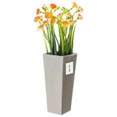 botle Keramická váza na květiny šedá lesklá V 25 cm Dekorativní stolní váza čtvercová květinová dekorace orchidej moderní glamour