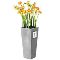 botle Keramická váza na květiny šedá betonová podložka V 25 cm Dekorativní stolní váza čtvercová květinová dekorace orchidej moderní glamour