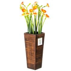 botle Keramická váza na květiny Hnědá matná H 25 cm Dekorativní stolní váza Čtvercové květiny Dekorace Orchidej Moderní glamour