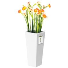 botle Keramická váza na květiny bílý lesk V 25 cm Dekorativní stolní váza čtvercová květinová dekorace orchidej moderní glamour