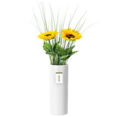 botle Keramická váza na květiny Bílý lesk V 31,5 cm D 11,7 cm Dekorativní stolní váza Trubkové květiny Dekorace Orchidej Moderní glamour