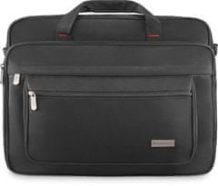 ZAGATTO Pánská taška přes rameno do práce, prostorná černá městská taška s prostorem pro 15,6" notebook, nastavitelný ramenní popruh, polstrované dno, 35x40x20 / ZG808
