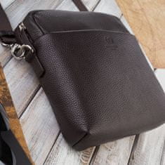 PAOLO PERUZZI Pánská taška přes rameno Postbag Brown Leather