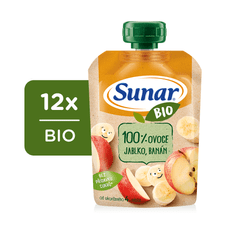 Sunar BIO ovocná kapsička jablko, banán 12 x 100 g