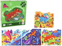 shumee Puzzle Dinosauří svět 4 v 1 Puzzle Dinosauři 4 obrázky 73 dílů.