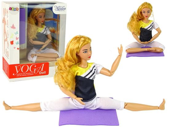 shumee Dětská podložka na jógu pro panenky dlouhé blond vlasy