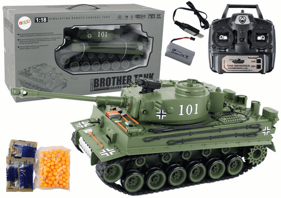 shumee Tiger RC Tank 1:18 zelený dálkově ovládaný