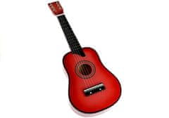 shumee Klasická dřevěná kytara s růžovým trsátkem, 60 cm