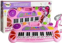 shumee Klávesnice s mikrofonem Pink 31 Keys Animal Sounds USB