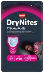 Huggies HUGGIES DryNites Kalhotky plenkové jednorázové pro dívku 4-7 let (17-30 kg) 10 ks