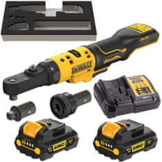 DeWalt 12V XR 75Nm ráčny 1/4", 3/8" a 1/4" šestihranné 2x3Ah DCF500L2G