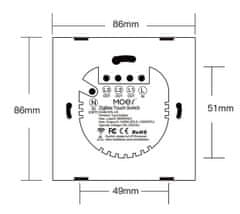 Moes TUYA ZigBee Touch Switch 1bw white #bez N