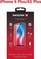 SWISSTEN Sklo full glue, color frame, case friendly pro 6 plus/6s plus černé