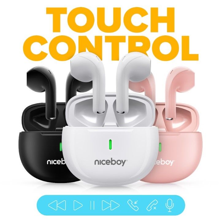  Bluetooth sluchátka niceboy hive pop beans handsfree mikrofon skvělý zvuk dlouhá výdrž na nabití odolná vodě lehká konstrukce 